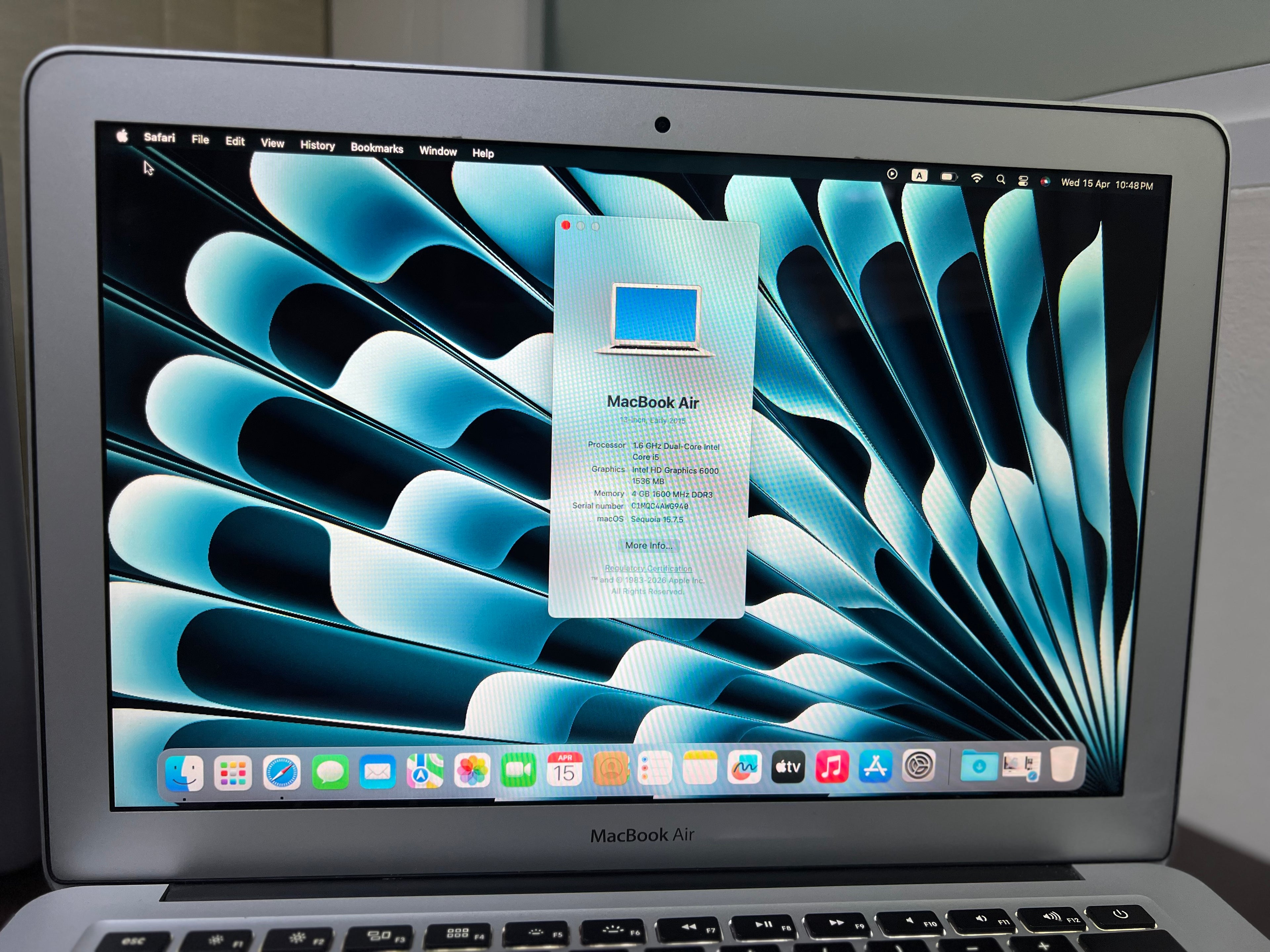 MacBook Air 2015 | Core i5 | 4GB RAM | 128GB SSD | macOS Sequoia | 13.3” Display | Budget Apple Laptop
