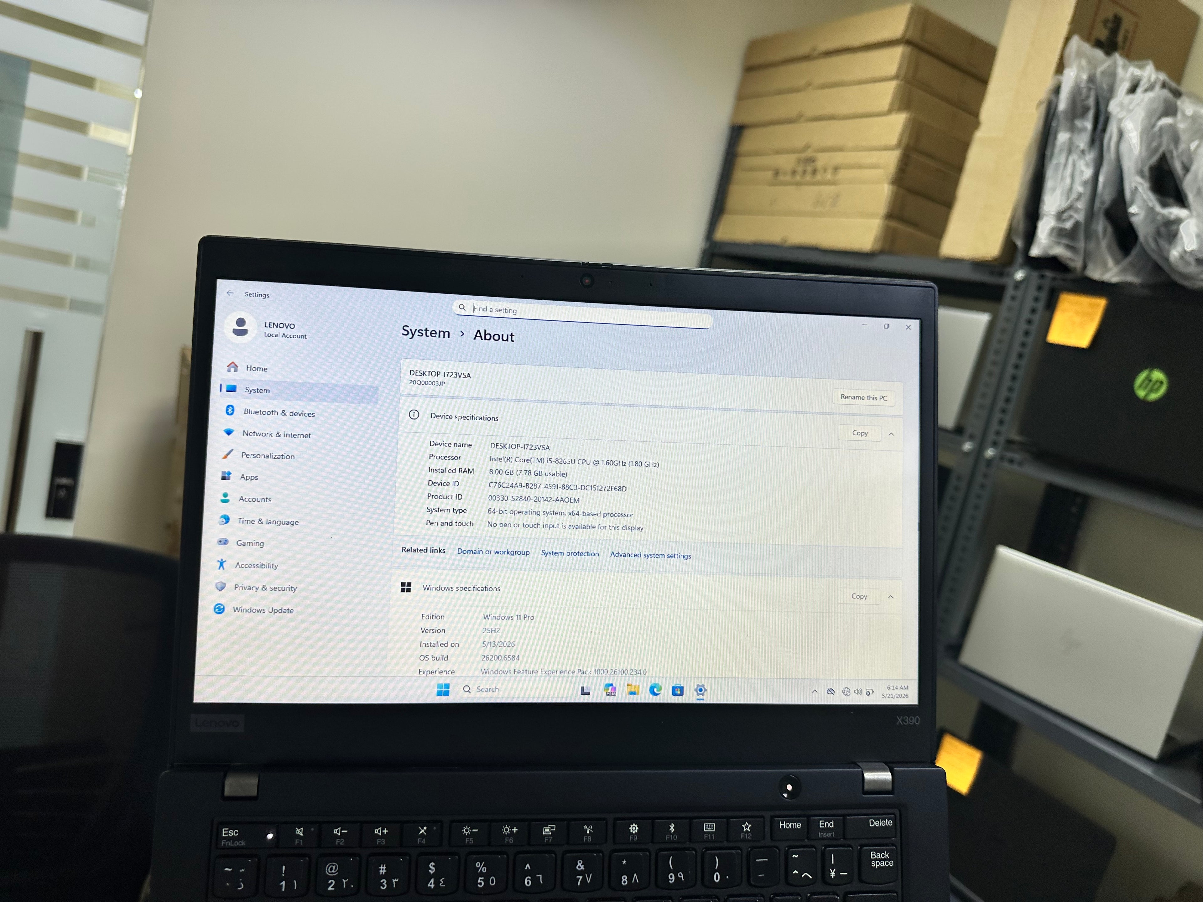 Lenovo ThinkPad X390 – Core i5 8th Gen | 8GB RAM | 256GB SSD