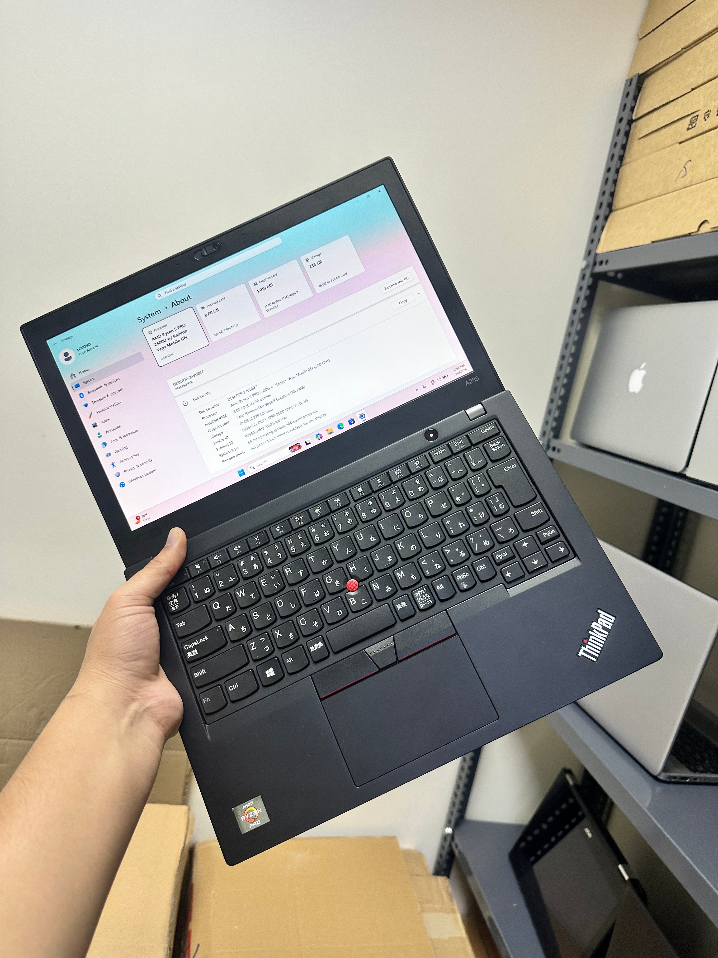 Lenovo ThinkPad A285 Ryzen 5 Pro Laptop | 8GB RAM | 256GB NVMe SSD | Radeon Vega 8 Graphics