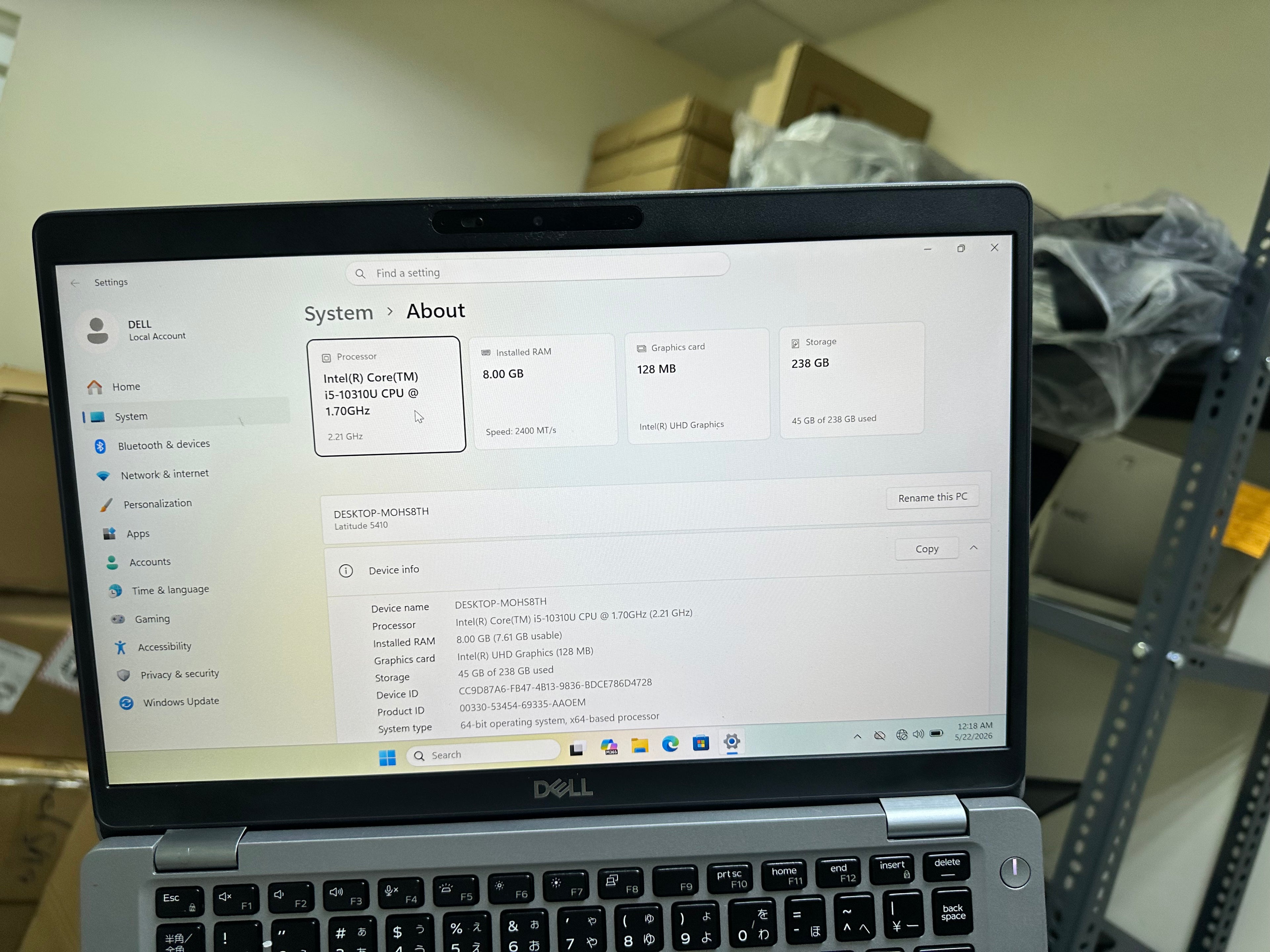 Dell Latitude 5410 – Core i5 10th Gen | 8GB RAM | 256GB SSD