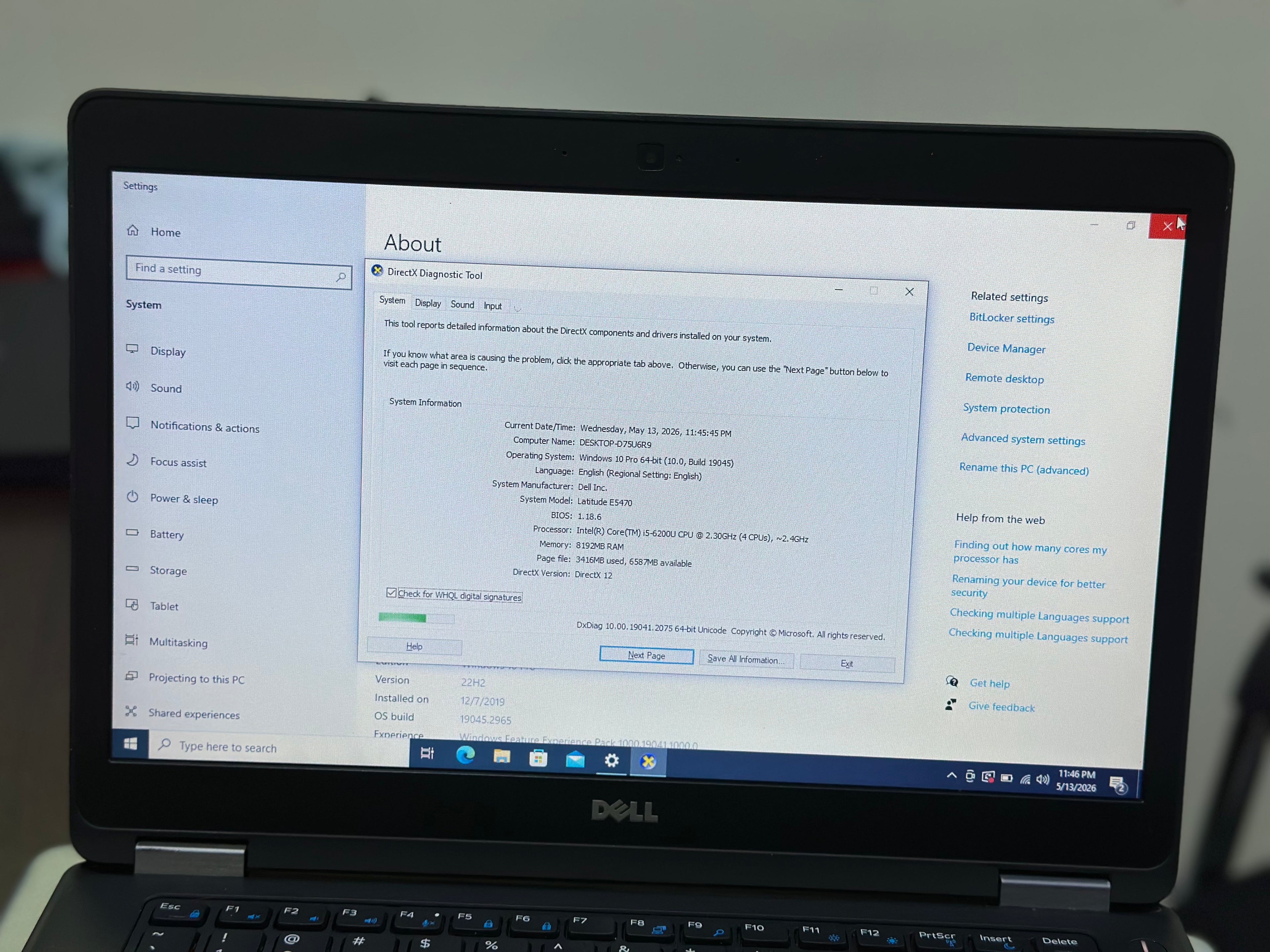 Dell Latitude E5470 | Core i5 6th Gen | 8GB RAM | 256GB SSD | Business Laptop | Good Condition