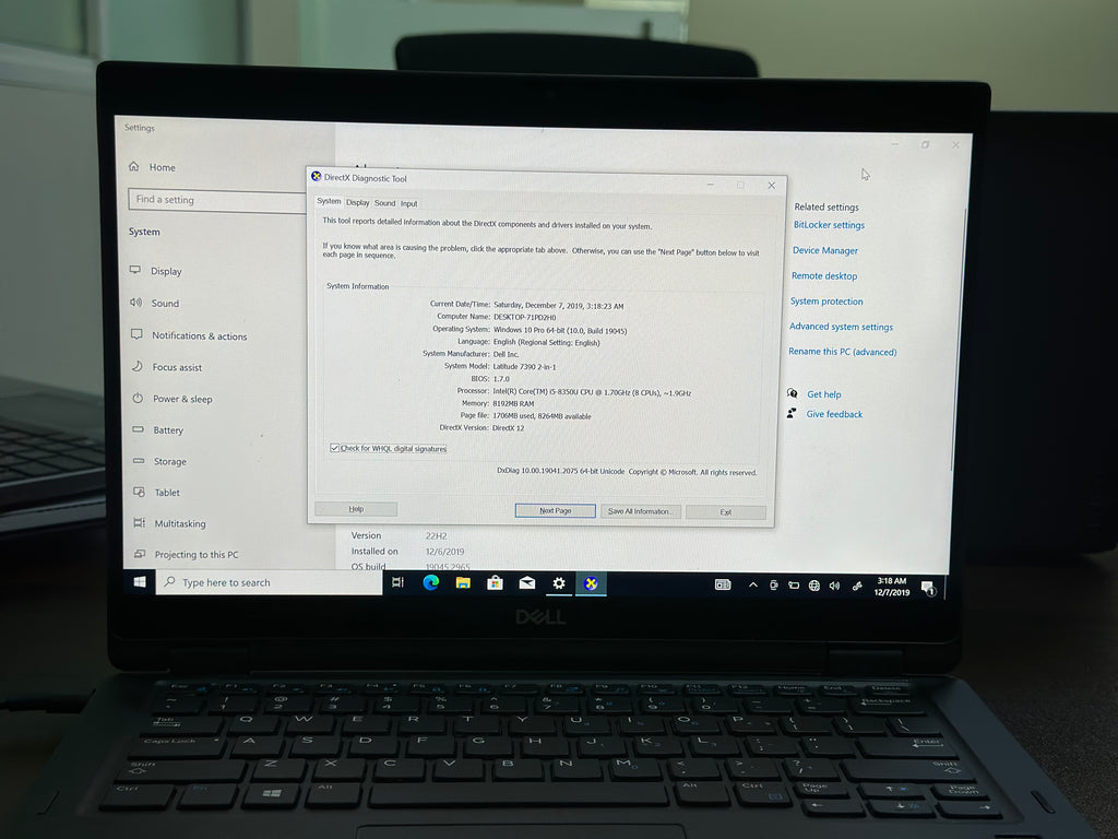 Dell Latitude 7390 2-in-1 | Core i5 8th Gen | 8GB RAM | 256GB SSD | Touchscreen Laptop