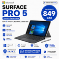 Microsoft Surface Pro 5 – Core i5 7th Gen | 8GB RAM | 256GB SSD | Touch & Detachable